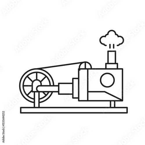 Engine stream machine Editable line icon 