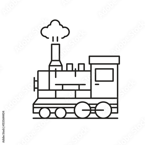 Rail stream machine Editable line icon 