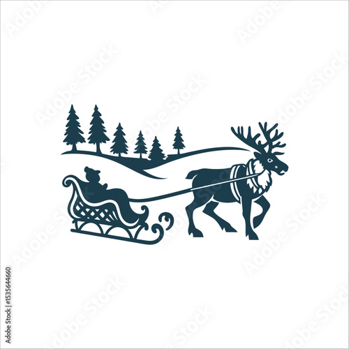 Reindeer Sledge Racing: Sami Tradition Vector