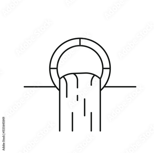 Water Sewerage  Editable line icon 