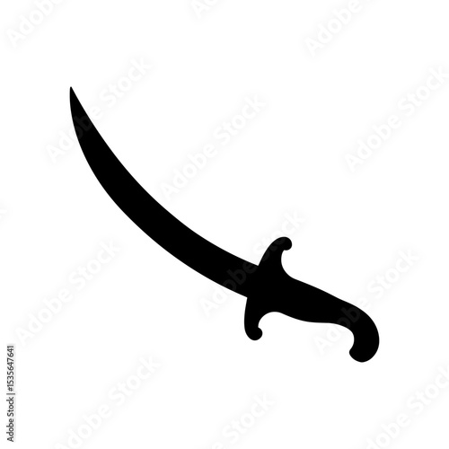 Old arab sword silhouette vector flat illustration design.
