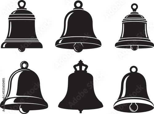 Christmas bells silhouette vector illustration