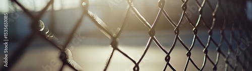 Wallpaper Mural Wire Mesh Fence with Sunlight Reflection and Perched Bird Torontodigital.ca