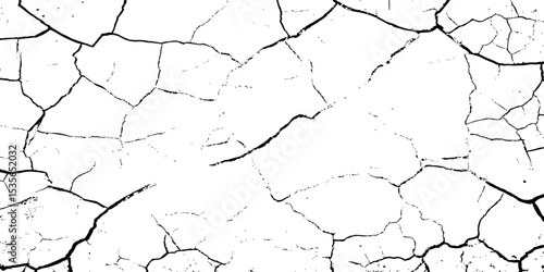 "Cracked white background texture featuring natural fissures and broken lines. Ideal for use in design, grunge overlays, aging effects, or abstract art projects. High contrast and minimalist style"