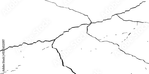 "Cracked black and white surface texture, perfect for use in grunge design, vintage backgrounds, distressed overlays, or aged wall effects. High-contrast abstract pattern for creative projects"