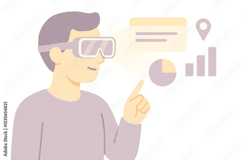 AR Glasses Experience Augmented Virtual Reality Digital Interface AR Glasses Experience Augmented Virtual Reality Digital Interface