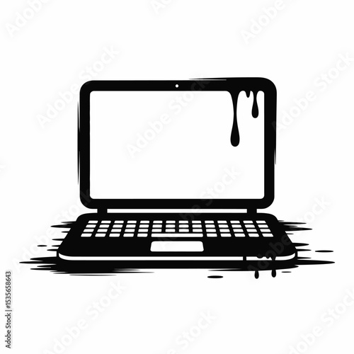 Meltdown Digital Glitch Laptop Illustration