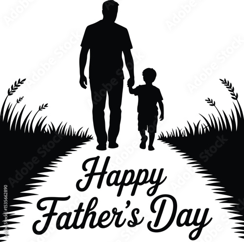 Father's day silhouette vector template
