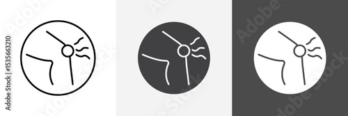 Arthritis knee joint pain icon set vector art