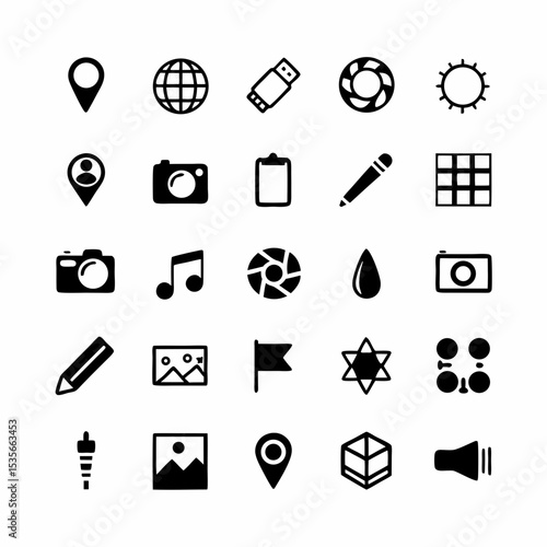 Create a visually appealing set of location icons overlaid on a detailed world map, suitable for web or app use.  Include diverse geographical markers.