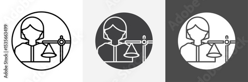Attorney in law icon set vector art