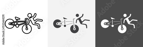 becycle accident icon set vector art