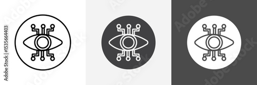 Bionic eye icon set vector art