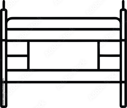 bunk bed icon line art vector illustration on transparent background