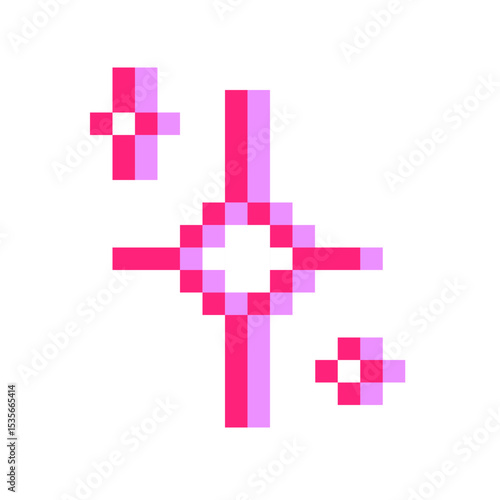 Pink sparkle pixel icon