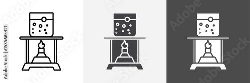 burner boiling chemical icon set vector art
