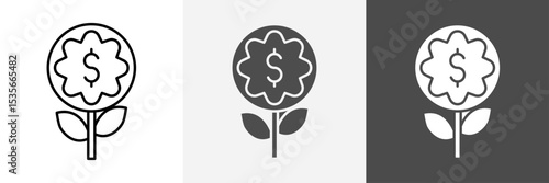Business Investments growth Icon set vector art