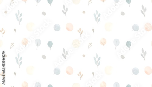 Abstract Pattern, Organic Shapes, Pastel Colors, Seamless, Minimalist