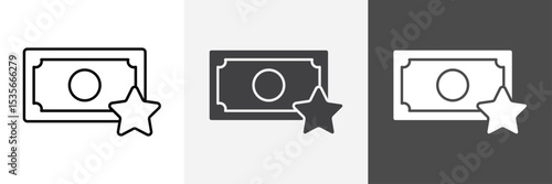 Cash bonus icon set vector art