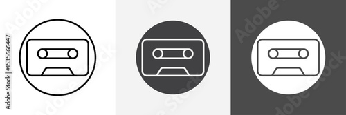 Cassette tape icon set vector art