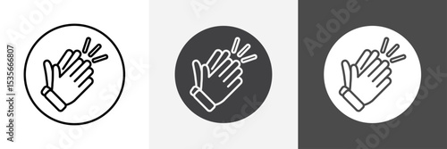 Clapping hand icon set vector art