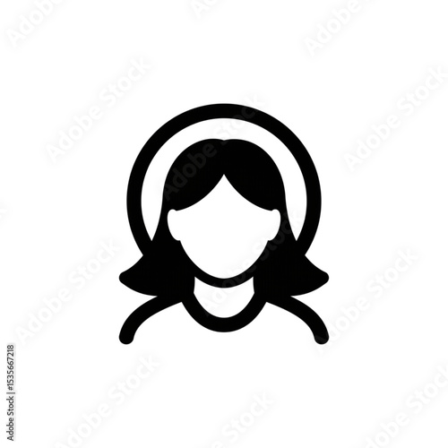 Stylish Female Avatar Icon Perfect for Profile Pictures Websites Apps and Branding Design Projects