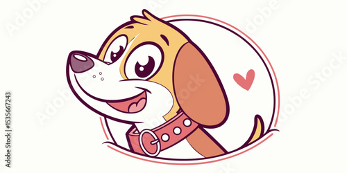 Adorable Beagle Puppy Cartoon Logo Design Perfect for Pet Shops Branding and Cute Websites
