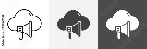 Cloud Marketing icon set vector art