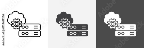 Cloud Data settings icon set vector art