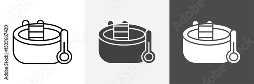 Cold plunge icon set vector art