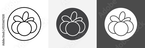 Cranberry icon set vector art