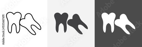 Crooked teeth icon set vector art