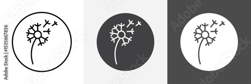dandelion icon set vector art