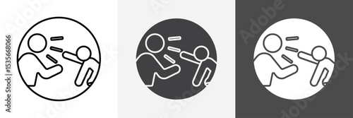 Domestic violence icon set vector art