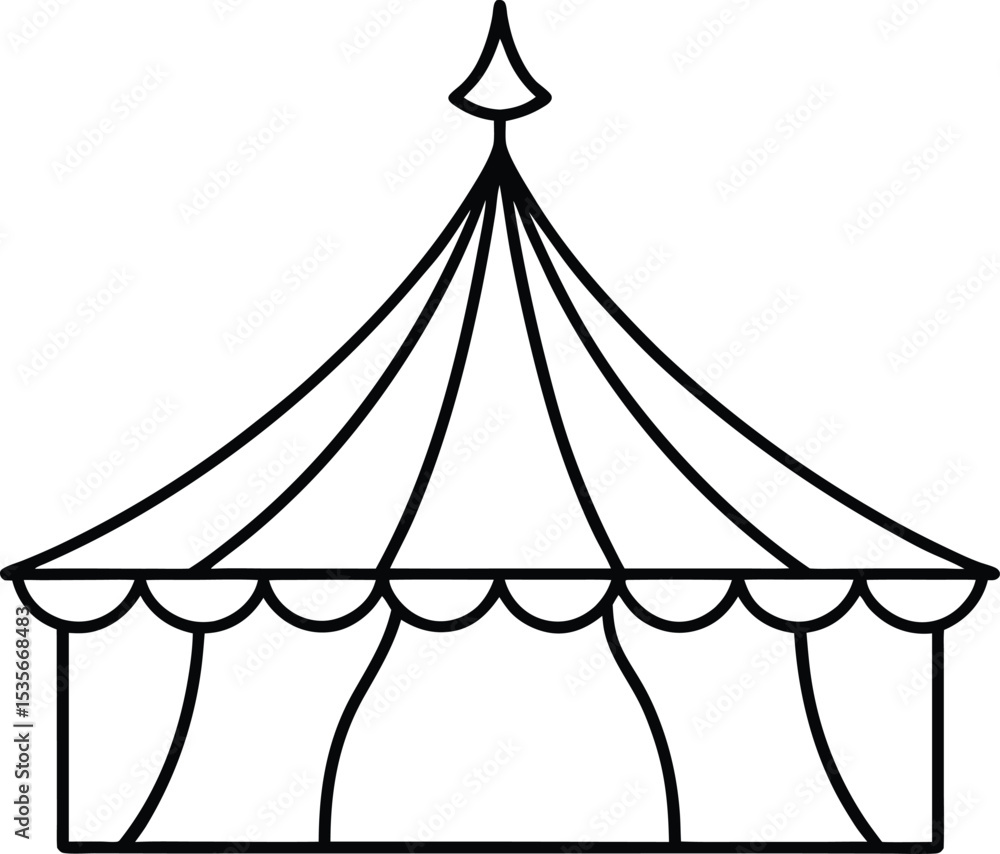 circus tent icon line art vector illustration on transparent background circus tent icon line art vector illustration on transparent background