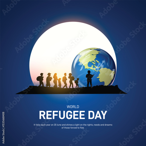 world refugee day 2025. world refugee day creative poster, banner, social media post, postcard, background, backdrop, template, greetings card, web banner, cover design etc.
