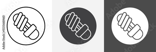 energy efficiency light bulb icon set vector art