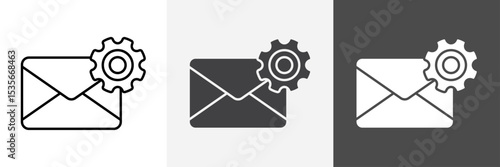Email settings icon set vector art