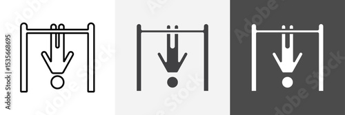 exercise hang bar icon set vector art