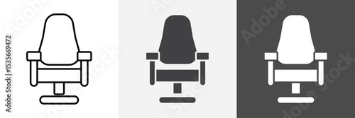 Gaming armchair icon set vector art