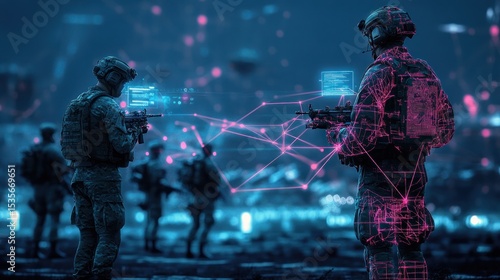 Futuristic Soldiers in Combat