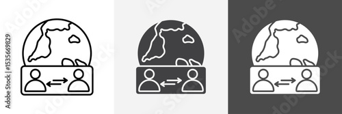 Globalization icon set vector art