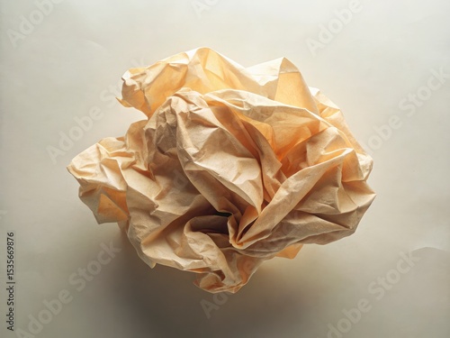 Beige Paper Texture Background, Crumpled Paper, Subtle Shadows, Double Exposure, Abstract Background