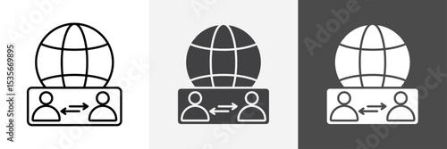Globalization icon set vector art