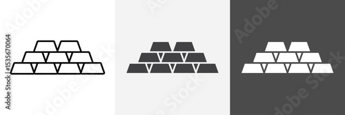 gold bars icon set vector art