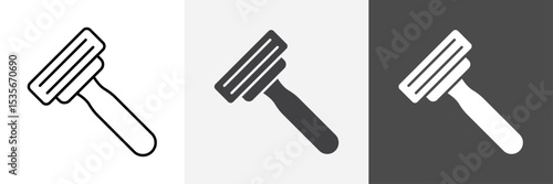 Hair removing razor icon set vector art