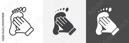 hand and foot icon set vector art