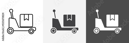 Hand pallet jack icon set vector art