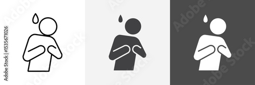 Heart attack icon set vector art