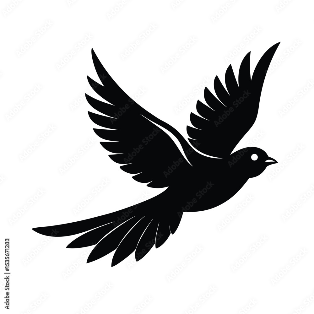 Obraz premium Bird Flight Vector Silhouette